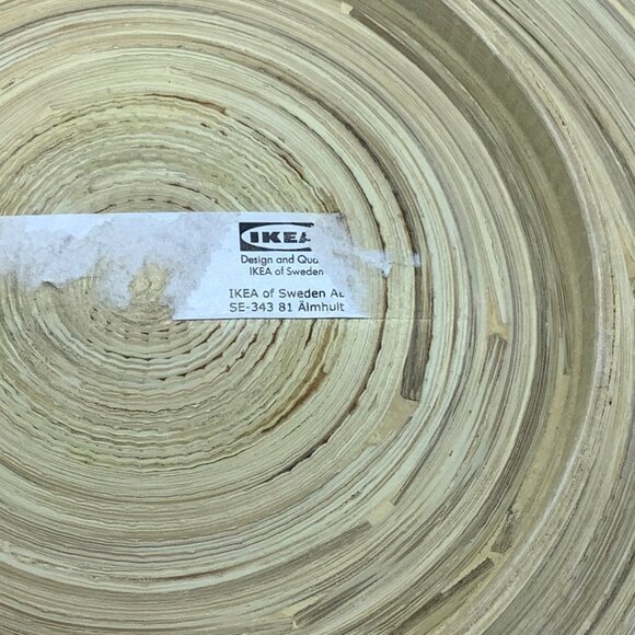 Ikea Hultet Bamboo Decorative Plate Dish Tray 12”  Round Natural Color - Picture 3 of 5